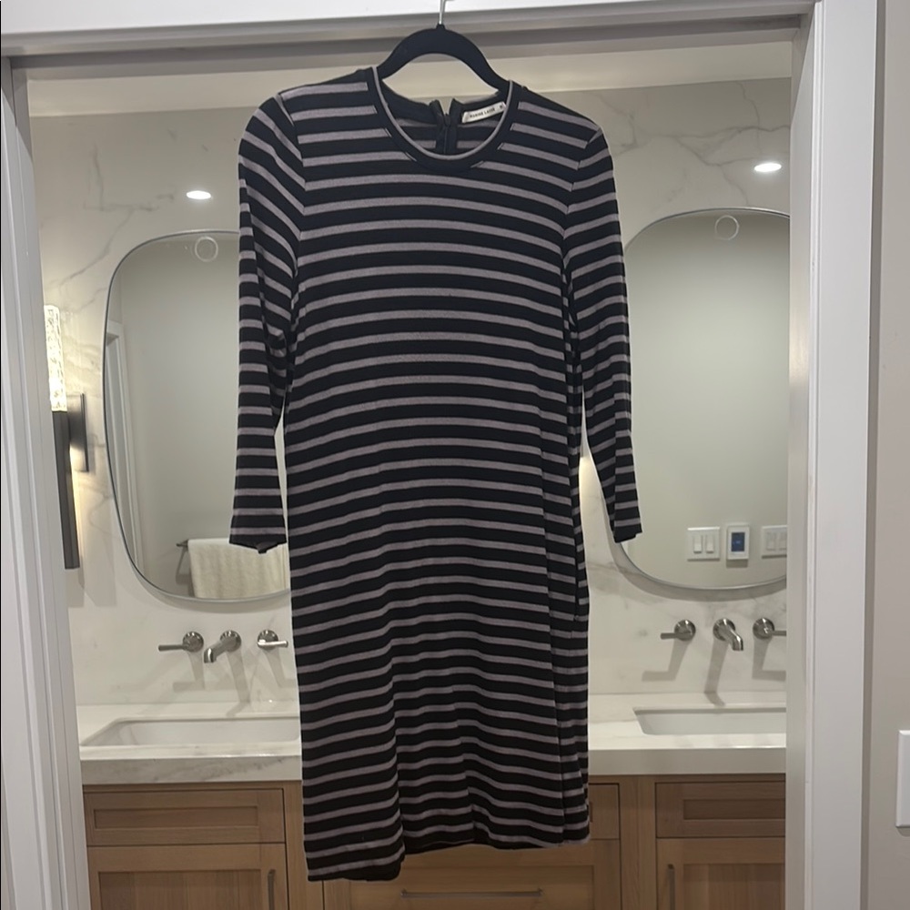 Striped Black and Gray/Tan Marine Layer Dress